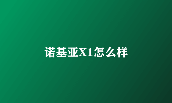 诺基亚X1怎么样