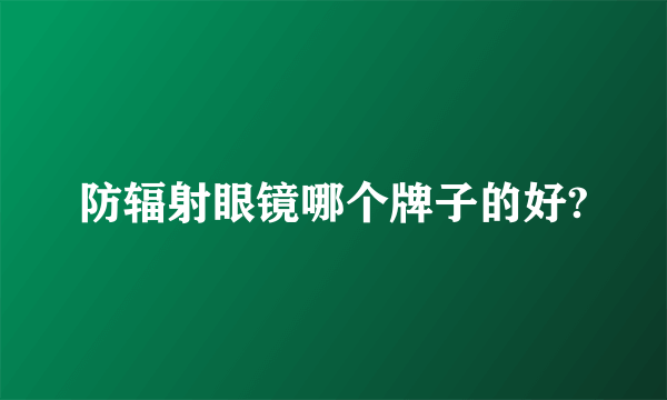 防辐射眼镜哪个牌子的好?