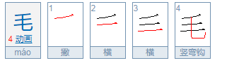 毛字的偏旁是什么？