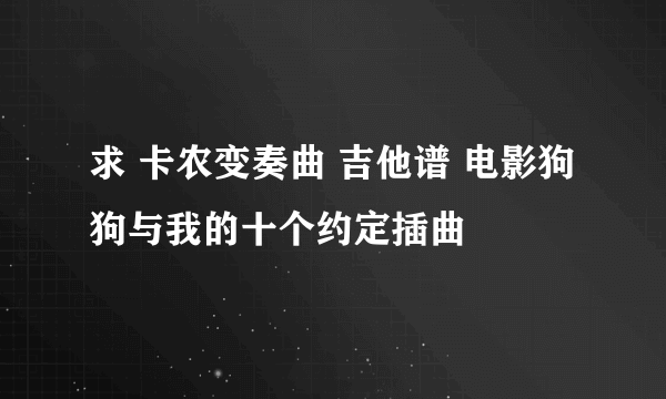 求 卡农变奏曲 吉他谱 电影狗狗与我的十个约定插曲