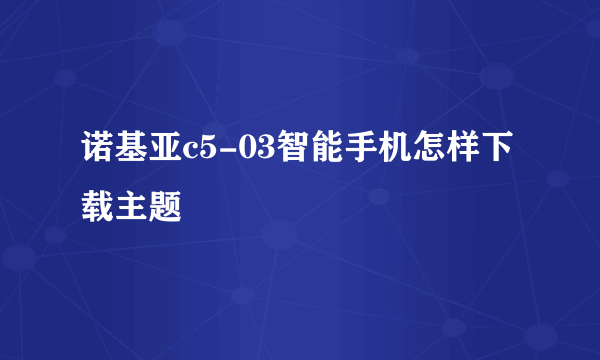 诺基亚c5-03智能手机怎样下载主题