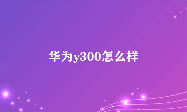 华为y300怎么样