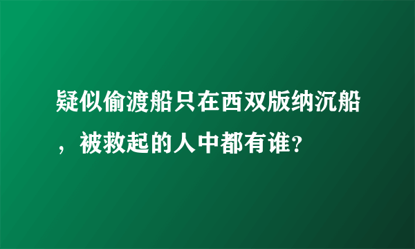 疑似偷渡船只在西双版纳沉船，被救起的人中都有谁？