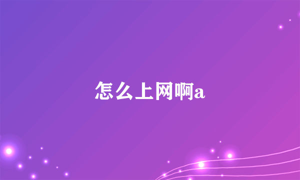 怎么上网啊a