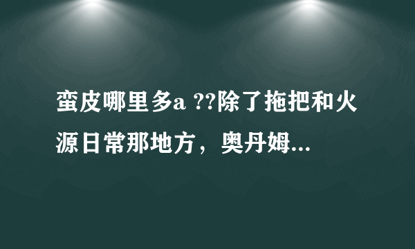 蛮皮哪里多a ??除了拖把和火源日常那地方，奥丹姆我去了没多少，有人说海山，具体哪啊