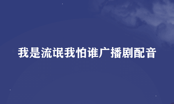 我是流氓我怕谁广播剧配音