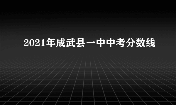 2021年成武县一中中考分数线