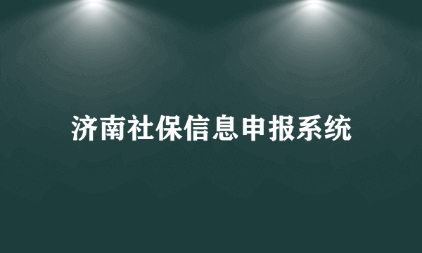 济南社保信息申报系统