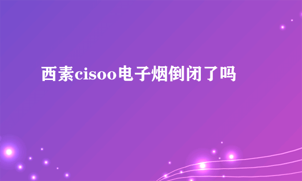 西素cisoo电子烟倒闭了吗