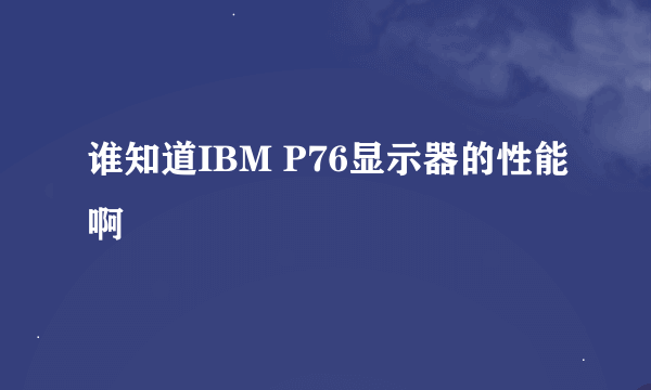 谁知道IBM P76显示器的性能啊