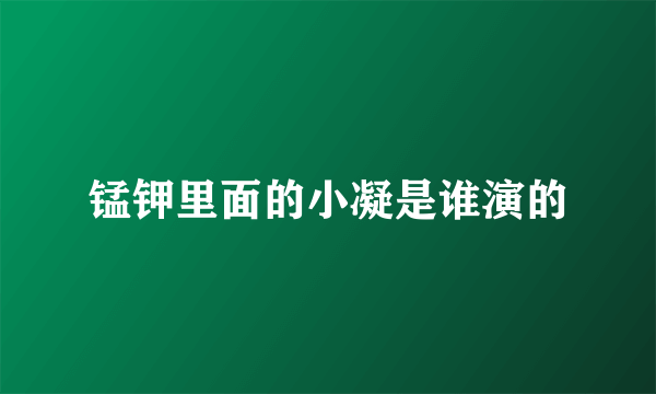 锰钾里面的小凝是谁演的