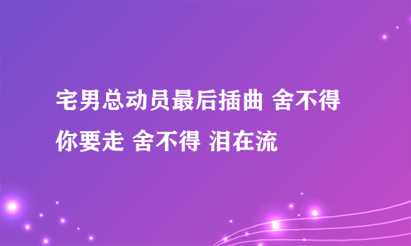 宅男总动员最后插曲 舍不得你要走 舍不得 泪在流