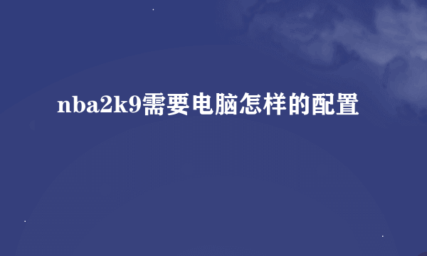 nba2k9需要电脑怎样的配置