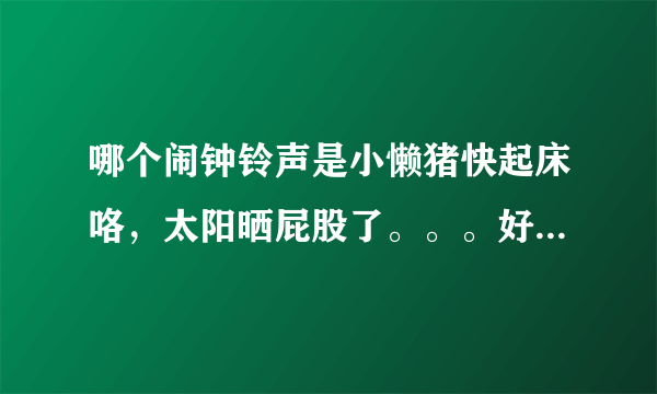 哪个闹钟铃声是小懒猪快起床咯，太阳晒屁股了。。。好像是什么温柔男声。。。T^T谁知道帮帮忙