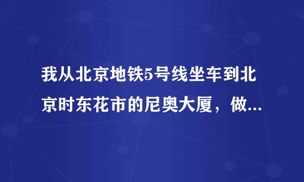 我从北京地铁5号线坐车到北京时东花市的尼奥大厦，做什么车合适？