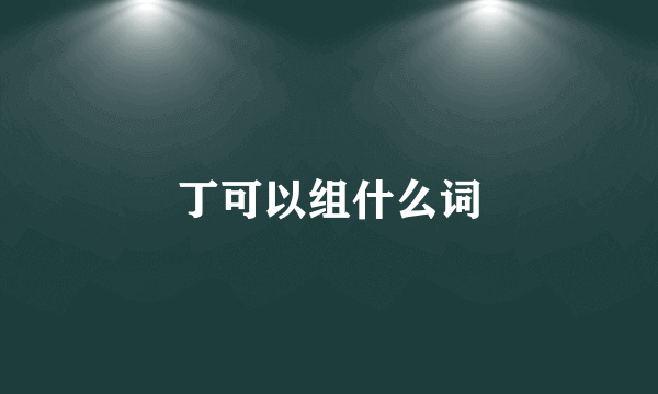 丁可以组什么词