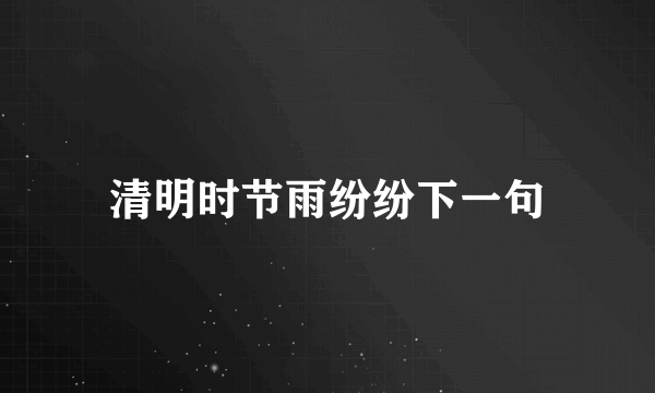 清明时节雨纷纷下一句