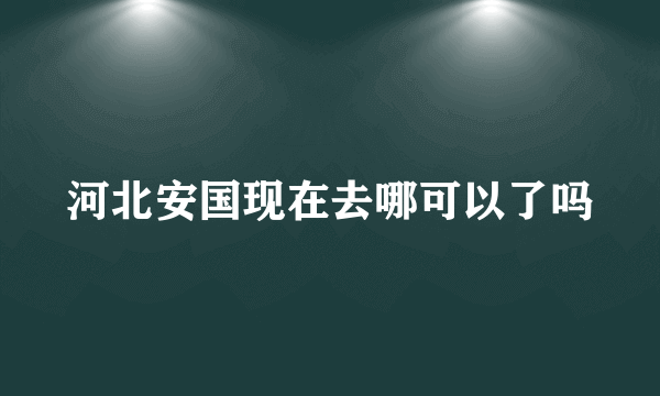 河北安国现在去哪可以了吗