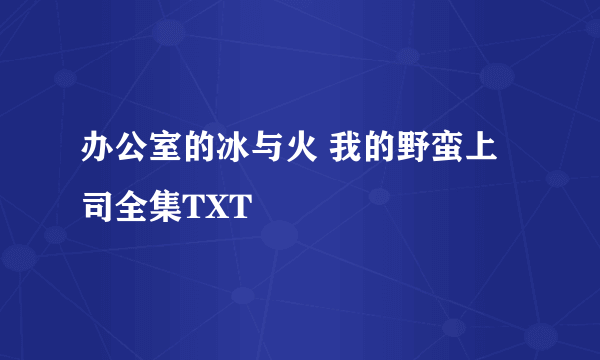 办公室的冰与火 我的野蛮上司全集TXT