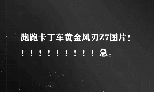 跑跑卡丁车黄金风刃Z7图片！！！！！！！！！！急。