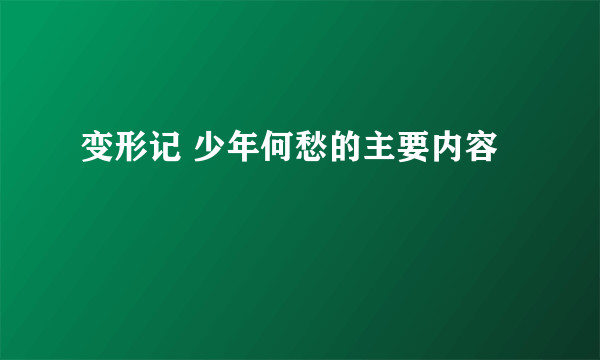 变形记 少年何愁的主要内容