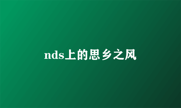 nds上的思乡之风