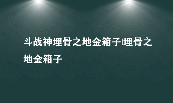 斗战神埋骨之地金箱子|埋骨之地金箱子