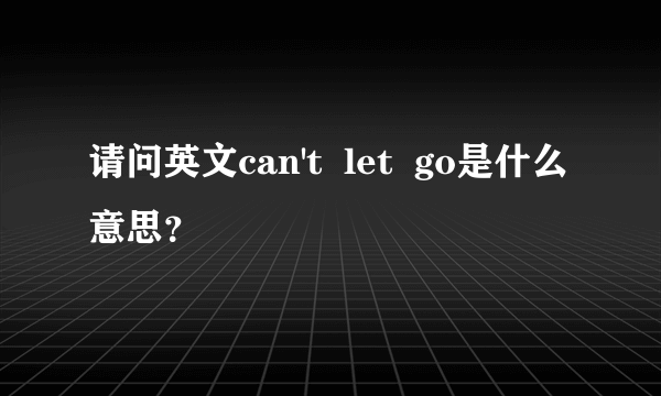 请问英文can't  let  go是什么意思？