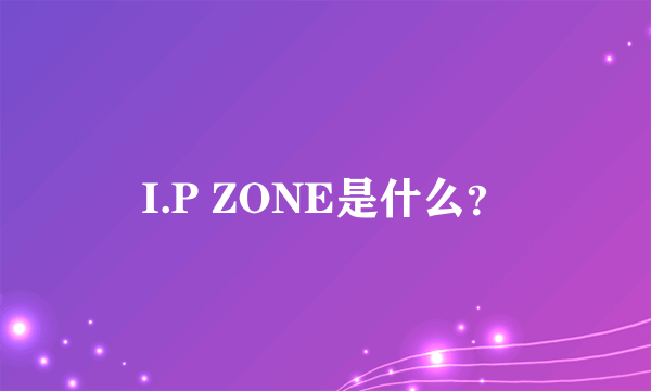 I.P ZONE是什么？