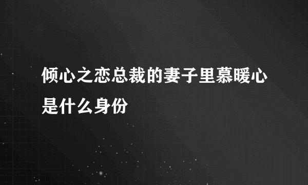 倾心之恋总裁的妻子里慕暖心是什么身份