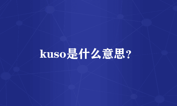 kuso是什么意思？