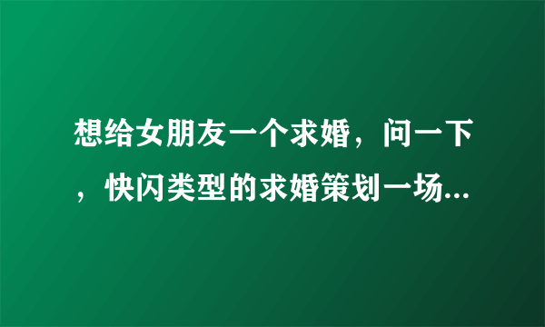 想给女朋友一个求婚，问一下，快闪类型的求婚策划一场大概需要多少钱？是怎么收费的？有没有专业人员，我