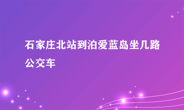 石家庄北站到泊爱蓝岛坐几路公交车