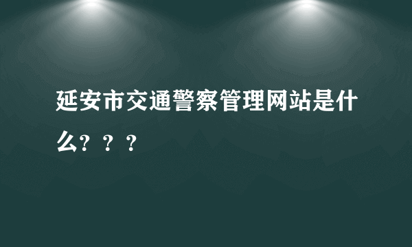 延安市交通警察管理网站是什么？？？