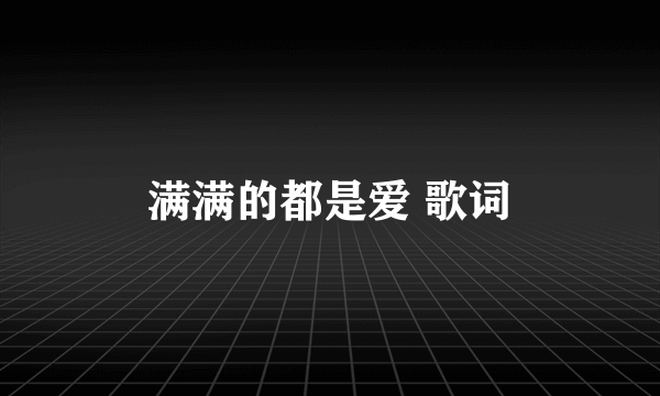 满满的都是爱 歌词