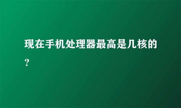 现在手机处理器最高是几核的？