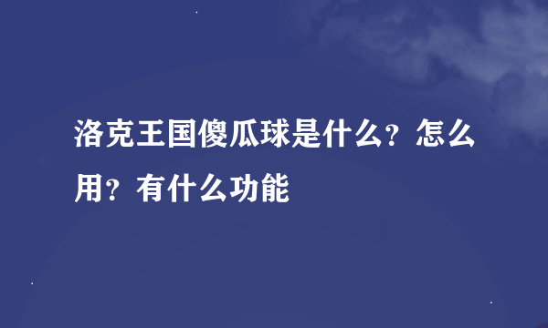 洛克王国傻瓜球是什么？怎么用？有什么功能