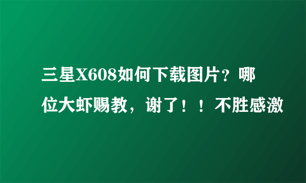 三星X608如何下载图片？哪位大虾赐教，谢了！！不胜感激