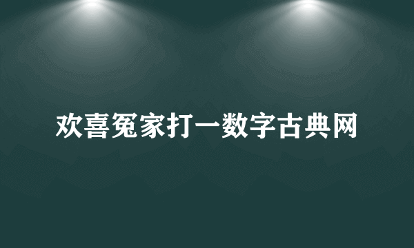 欢喜冤家打一数字古典网