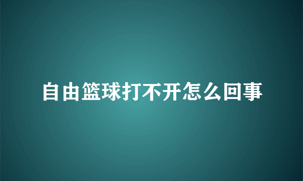 自由篮球打不开怎么回事