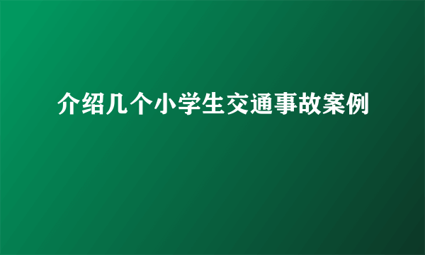 介绍几个小学生交通事故案例