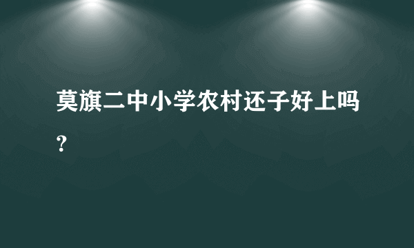 莫旗二中小学农村还子好上吗？