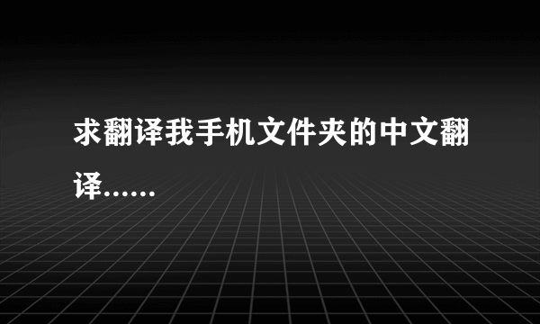 求翻译我手机文件夹的中文翻译......