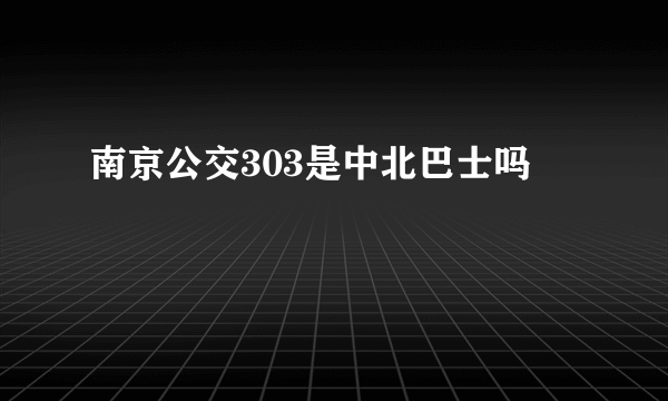 南京公交303是中北巴士吗