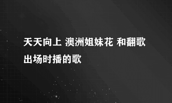 天天向上 澳洲姐妹花 和翻歌 出场时播的歌