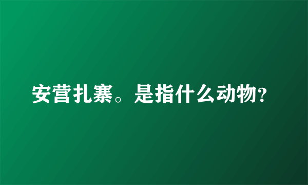 安营扎寨。是指什么动物？