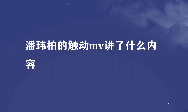 潘玮柏的触动mv讲了什么内容