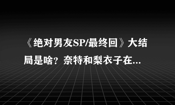 《绝对男友SP/最终回》大结局是啥？奈特和梨衣子在一块了吗？