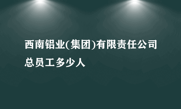 西南铝业(集团)有限责任公司总员工多少人