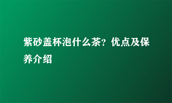 紫砂盖杯泡什么茶？优点及保养介绍